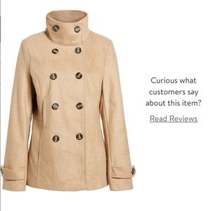 Thread and Supply Double Breasted Peacoat in Camel Color